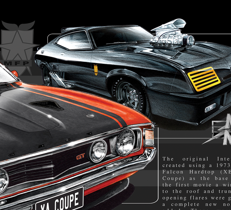 FORD COUPE XA XB COBRA [1000mm x 300mm Stretched Canvas] STOMP Artwork Detail