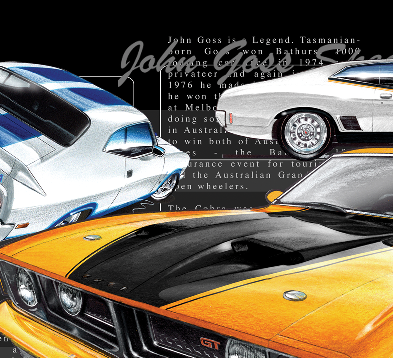 FORD COUPE XA XB COBRA [1000mm x 300mm Stretched Canvas] STOMP Artwork Detail