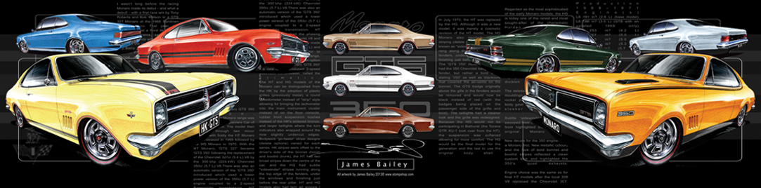 HOLDEN MONARO HT HK HG CANVAS [1000mm x 300mm Stretched Canvas]