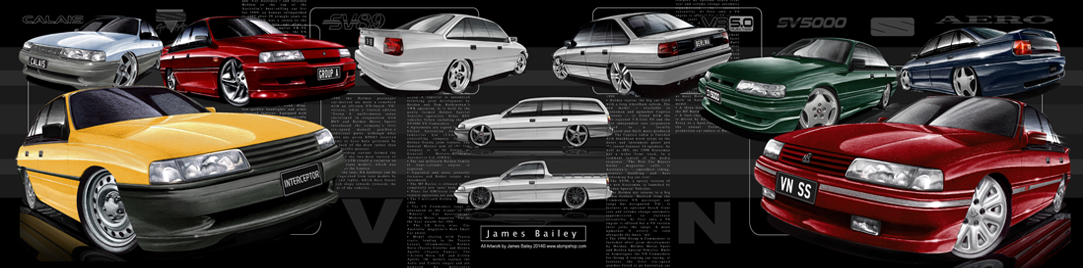 HOLDEN VN COMMODORE [1000mm x 300mm Stretched Canvas]