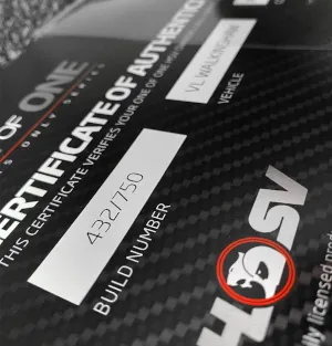 HSV VZ SV6000 Certificate of Authenticity