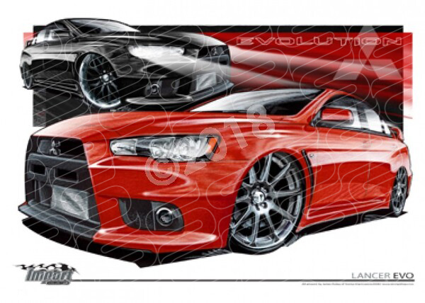 Imports Mitsubishi EVO 2008 A3 FRAMED PRINT (S0380)