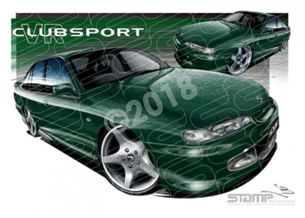 HSV Clubsport VR VR CLUBSPORT SHERBROOKE GREEN A3 FRAMED PRINT (V153)