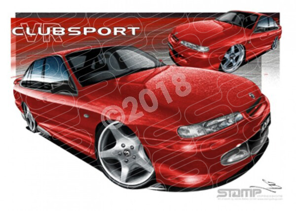 HSV Clubsport VR VR CLUBSPORT RED A3 FRAMED PRINT (V154)