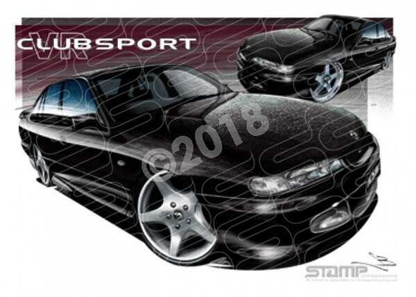 HSV Clubsport VR VR CLUBSPORT BLACK A3 FRAMED PRINT (V156)