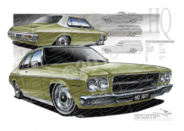 Holden Classic HQ SERIES COMPILATION GREEN A3 FRAMED PRINT (HC190)