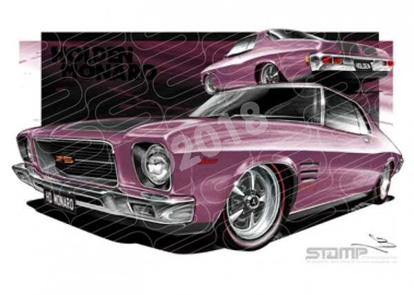 Holden Monaro HQ MONARO ORCHID METALLIC A3 FRAMED PRINT (HC79B)