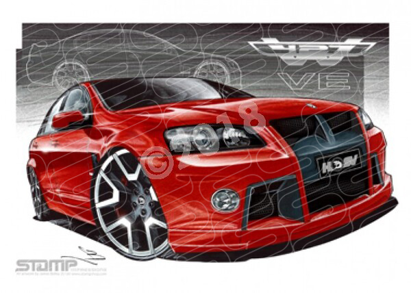 HSV Limited edition cars W427 LE STING RED A3 FRAMED PRINT (V143C)