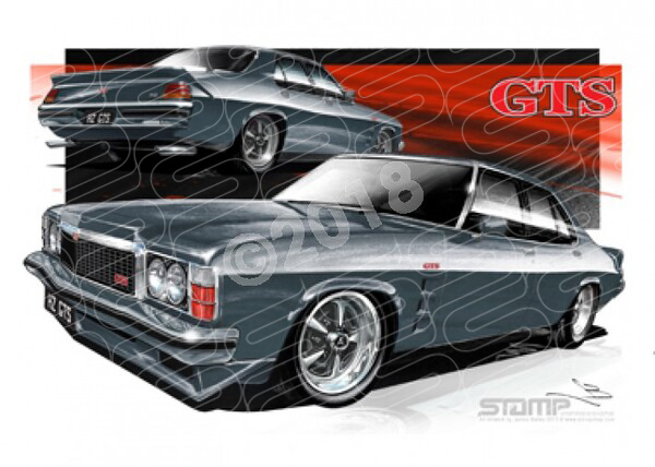 Holden Monaro HZ GTS MISTAL GREY A3 FRAMED PRINT (HC225)