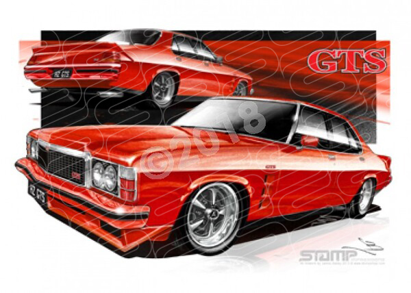 Holden Monaro HZ GTS FLAMENCO RED A3 FRAMED PRINT (HC228)