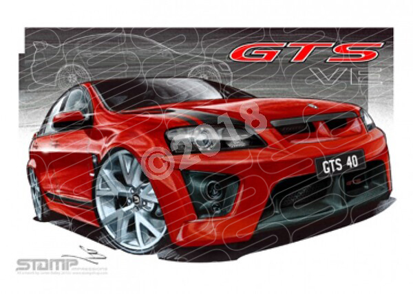 HSV Limited edition cars VE GTS 40TH ANNIVERSARY STING RED A3 FRAMED PRINT (V187)