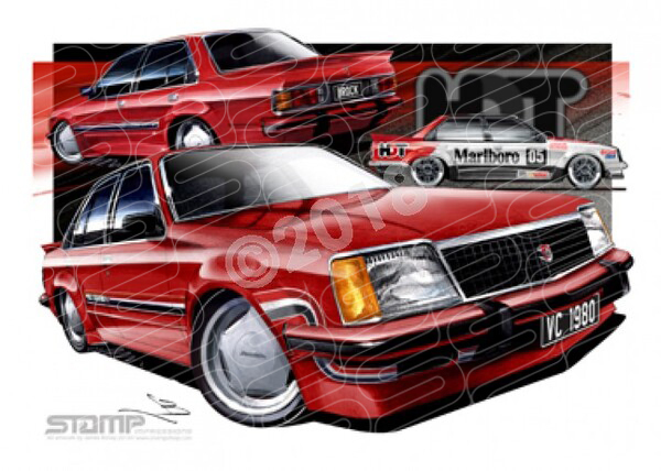 Holden Commodore VC HDT VC HDT BROCK COMMODORE RED A3 FRAMED PRINT (HC01C)