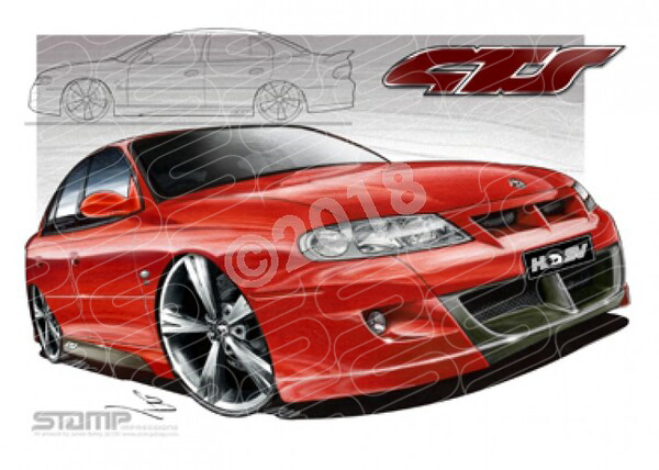 HSV Gts VX VX GTS STING RED A3 FRAMED PRINT (V051)