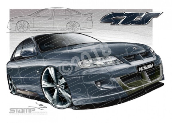 HSV Gts VX VX GTS STORM GREY A3 FRAMED PRINT (V053)