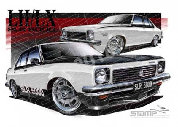 HOLDEN TORANA SLR 5000 COTILLION WHITE A3 FRAMED PRINT (HC180A)