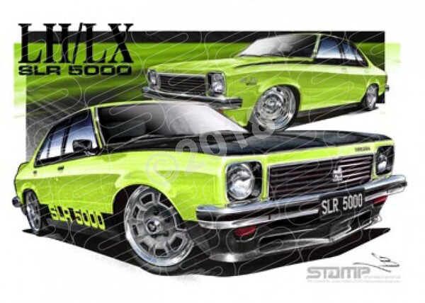 HOLDEN TORANA SLR 5000 BARBADOS GREEN A3 FRAMED PRINT (HC180D)