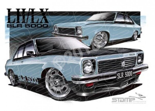 HOLDEN TORANA SLR 5000 ALANTIS BLUE A3 FRAMED PRINT (HC180O)