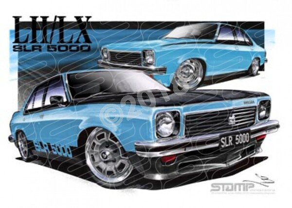 HOLDEN TORANA SLR 5000 AZURE BLUE A3 FRAMED PRINT (HC180Q)