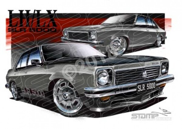 HOLDEN TORANA SLR 5000 GUN METAL A3 FRAMED PRINT (HC180S)