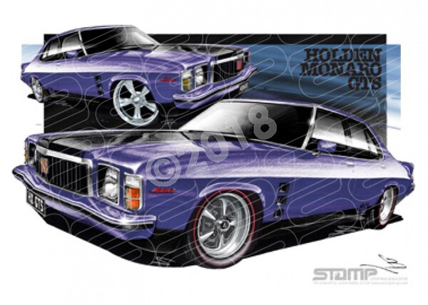 Holden Monaro HX GTS4 ROYAL PLUM A3 FRAMED PRINT (HC14F)