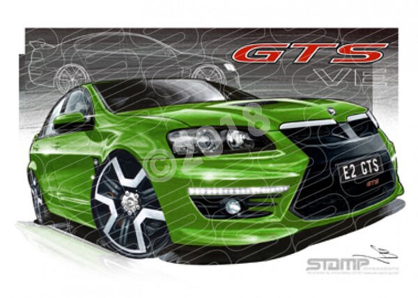 HSV Gts VE II GTS ATOMIC GREEN A3 FRAMED PRINT (V195)