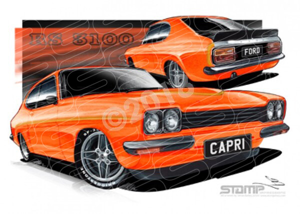 Ford Compact FORD RS 3100 ORANGE A3 FRAMED PRINT (FT207)
