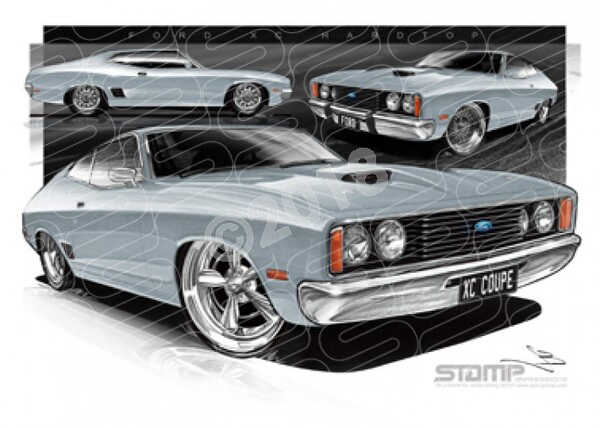 Ford Coupe XC XC COUPE SHADOW GREY A3 FRAMED PRINT (FT221)