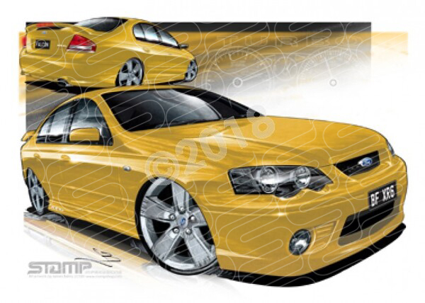 Ford XR6 BF XR6 BF XR6 TURBO BLAZE A3 FRAMED PRINT (FT229)