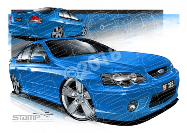 Ford XR6 BF XR6 BF XR6 BLUEPRINT A3 FRAMED PRINT (FT232N)