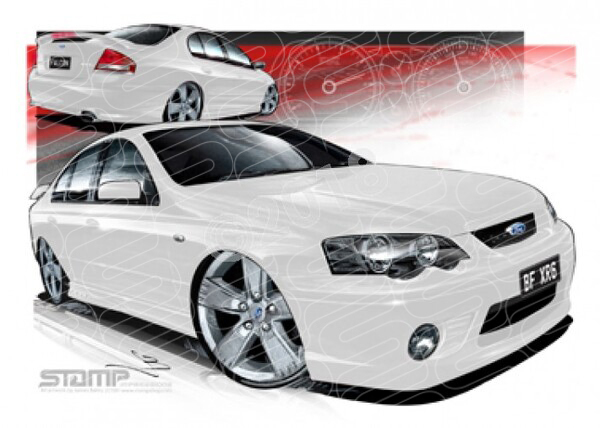 Ford XR6 BF XR6 BF XR6 WINTER WHITE A3 FRAMED PRINT (FT235N)