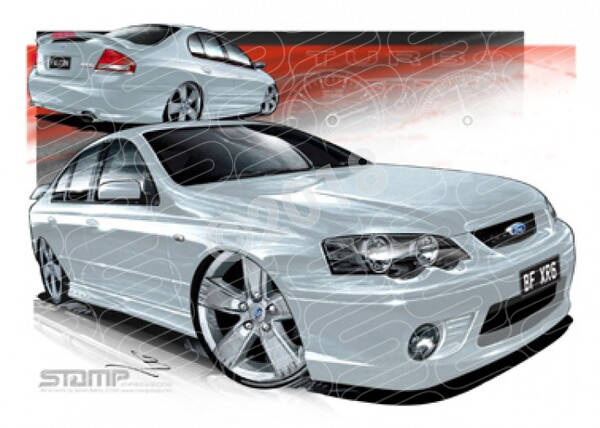 Ford XR6 BF XR6 BF XR6 TURBO LIGHTNING STRIKE A3 FRAMED PRINT (FT239)