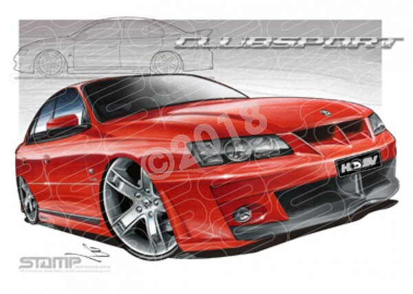 HSV Clubsport VY VY CLUBSPORT RED HOT A3 FRAMED PRINT (V075)