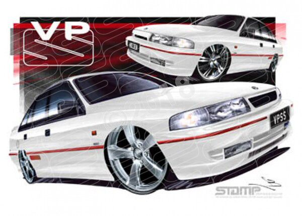 Holden Commodore VP VP SS COMMODORE WHITE A3 FRAMED PRINT (HC310)