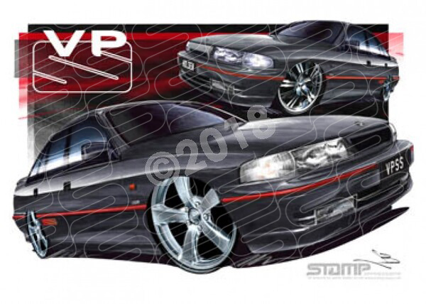 Holden Commodore VP VP SS COMMODORE CHARCOAL A3 FRAMED PRINT (HC311)