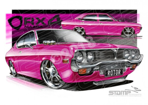 Imports Mazda RX4 PINK A3 FRAMED PRINT (S009E)
