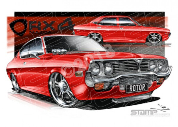 Imports Mazda RX4 RED A3 FRAMED PRINT (S009F)