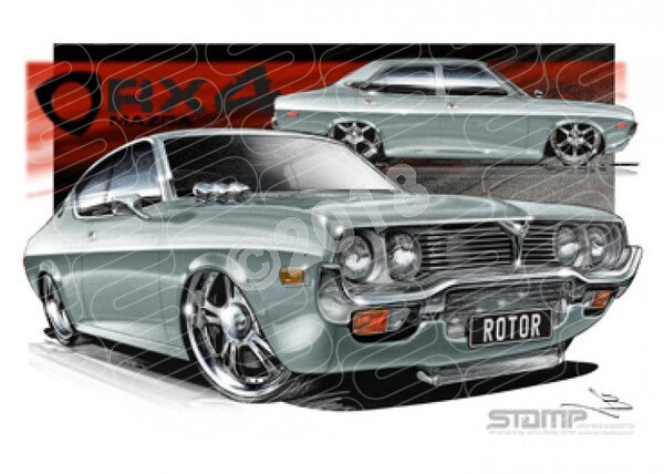 Imports Mazda RX4 SILVER A3 FRAMED PRINT (S009G)