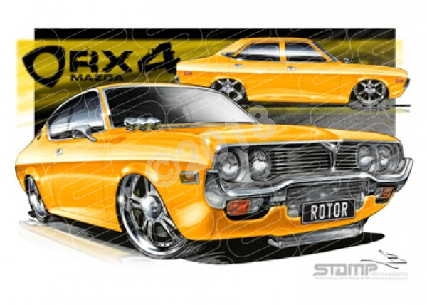 Imports Mazda RX4 YELLOW A3 FRAMED PRINT (S009I)