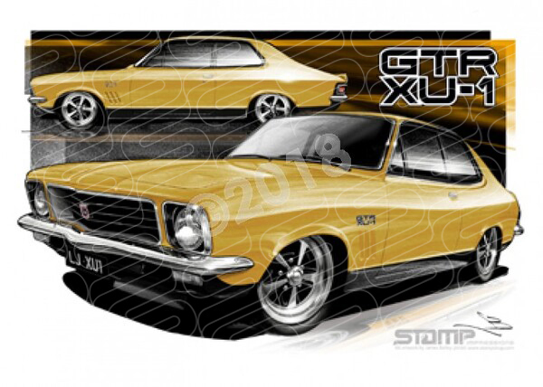 HOLDEN TORANA LJ XU1 SUNBURST GOLD A3 FRAMED PRINT (HC49K)