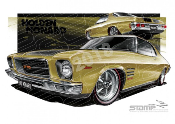 Holden Monaro HQ MONARO CHAMPAGNE A3 FRAMED PRINT (HC79D)