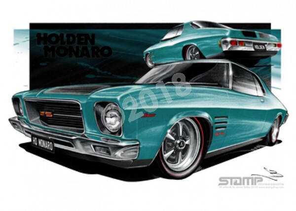 Holden Monaro HQ MONARO AQUAMARINE A3 FRAMED PRINT (HC79E)