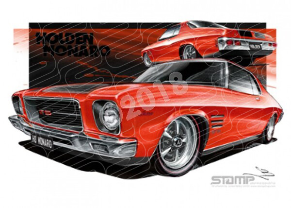 Holden Monaro HQ MONARO SALAMANCA RED A3 FRAMED PRINT (HC79K)