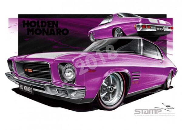 Holden Monaro HQ MONARO PURR PULL A3 FRAMED PRINT (HC79N)