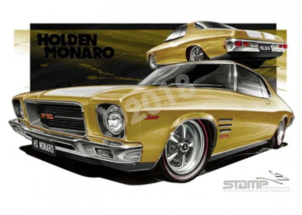 Holden Monaro HQ MONARO SUNBURST A3 FRAMED PRINT (HC79S)