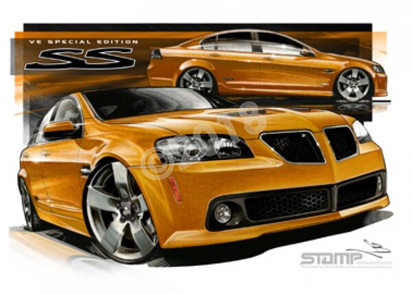 HOLDEN VE SSV SPECIAL EDITION COMMODORE WILD FIRE A3 FRAMED PRINT (HC288B)