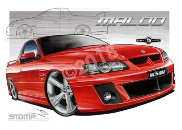 HSV Maloo VZ VZ MALOO UTE RED HOT A3 FRAMED PRINT (V098)