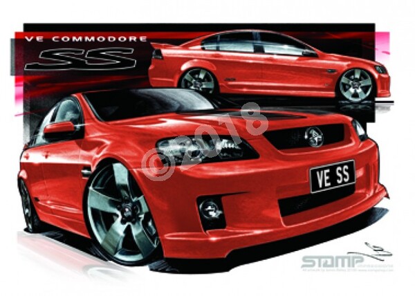 Holden Commodore VE SS IGNITION STRIPE A3 FRAMED PRINT (HC313A)