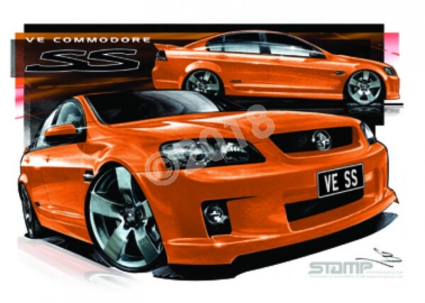 Holden Commodore VE SS WILDFIRE A3 FRAMED PRINT (HC314)