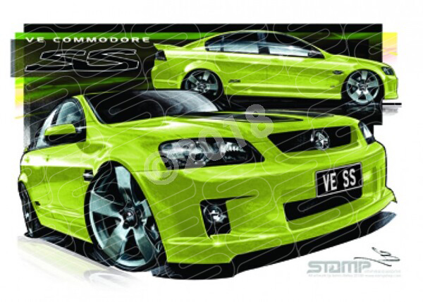 Holden Commodore VE SS CRUNCH STRIPE A3 FRAMED PRINT (HC315A)
