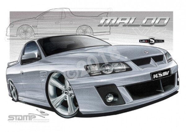 HSV Maloo VZ VZ MALOO UTE QUICK SILVER A3 FRAMED PRINT (V099)